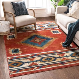 Well Woven Lizette Red Traditional Medallion Area Rug 5x7 (5'3" x 7'3")