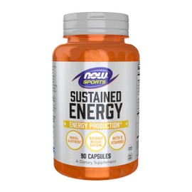 NOW Foods Sports, Sustained Energy Energy Production* Mental Alertness* Sustained Release Caffeine with B Vitamins 90 Veg Capsules