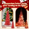 Soaoo 5 Pcs Mercury Glass Christmas Tree with LED Lights