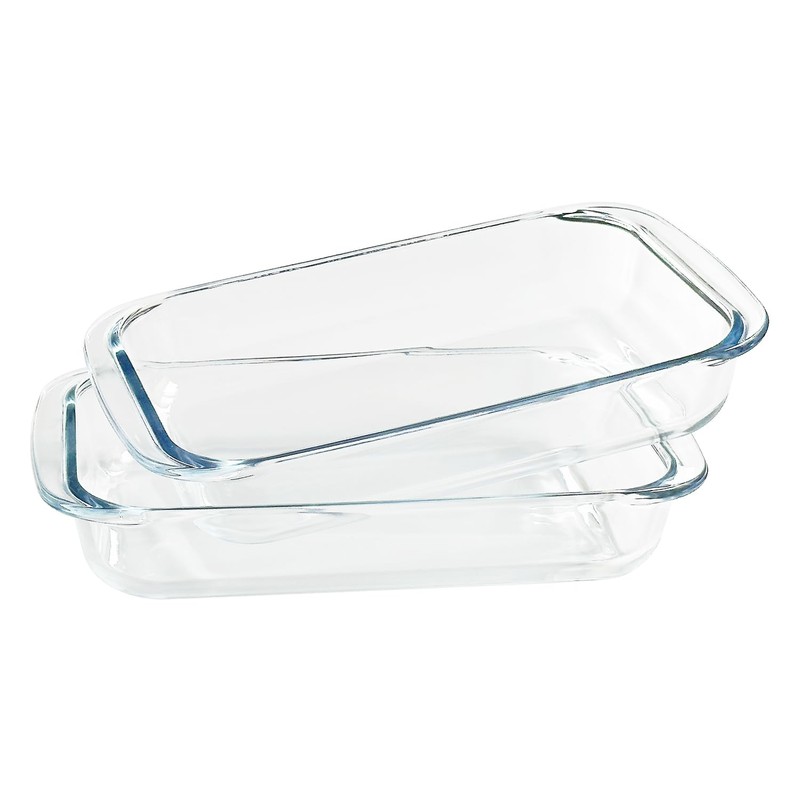 1.5-Quart Tempered Glass Oblong Baking Dishes, Set of 2