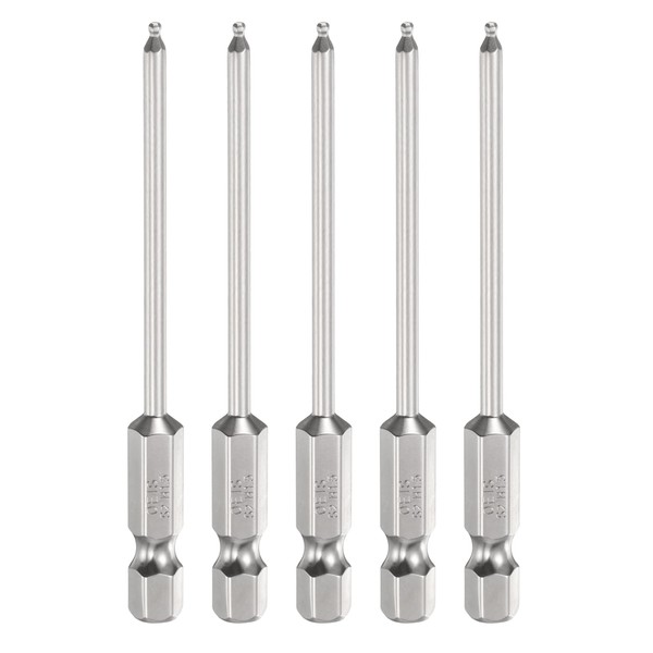 sourcing map 5pcs Ball End Hex Screwdriver Bit H1.5 (1.5mm)