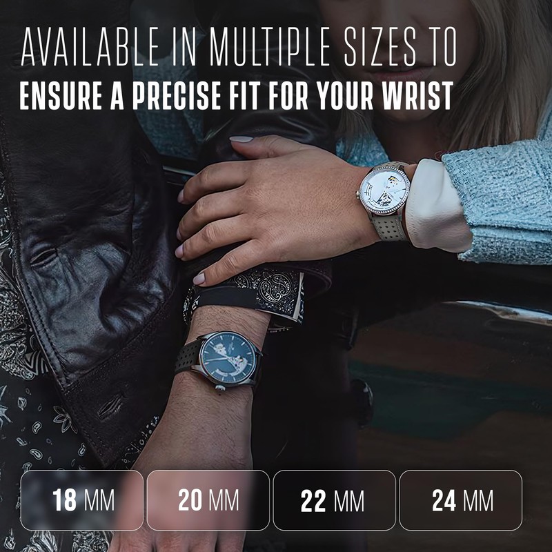 ALPINE Soft and Smooth Genuine Perforated Leather Watch Strap -