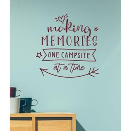 Making Memories One Campsite at A Time RV Decals - Vinyl Camper Decals - Decals for RV Trailers - Vintage RV Art Die-Cut Vinyl Graphics for RV - RV Camper Decals Sayings for Wall Decor