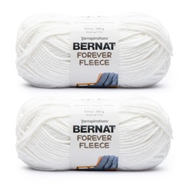 Bernat Forever Fleece White Noise Yarn - 2 Pack of 280g/9.9oz - Polyester - 6 Super Bulky - 194 Yards - Knitting, Crocheting & Crafts