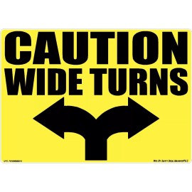SAFETY CAUTION WIDE TURNS DECAL STICKER 18 WHEELER SEMI TRUCKER DUMP TRUCK OSHA