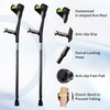 Forearm Crutches for Adults,Open Cuff,Handle with Light Reflector,Foldable and Height-Adjustable