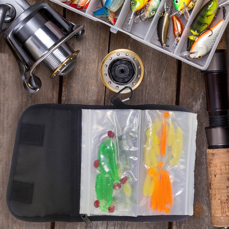Aventik Fishing Tackle Organizer Case Soft Bait Binder Plastic Baits