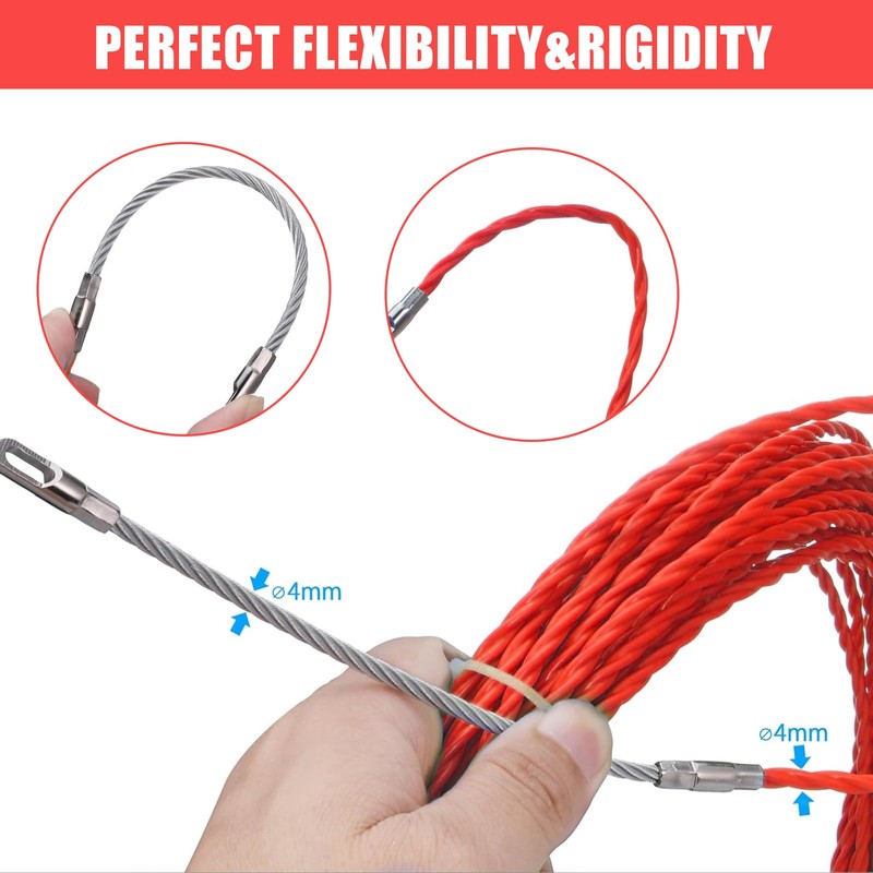 Lakigoes Cable Retraction Aid 30 m, Retractable Spiral Φ4.5 mm