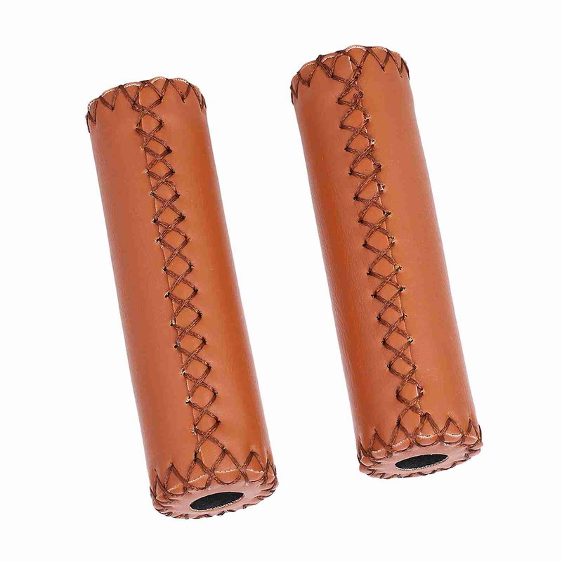 Handlebar Grips Three Color Retro Leather Bike Cover Grip for