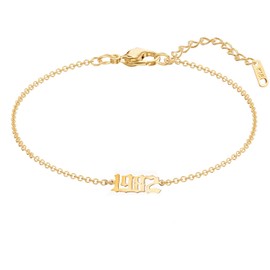 Glimmerst 18K Gold Plated Stainless Steel Birthday Year Number Bracelet Memorable Anniversary 1982 Year Bracelet for Women
