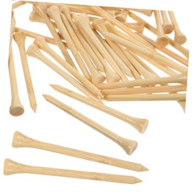SUPVOX 50pcs Reusable Golf Ball Tees Bamboo Golf Spikes Replaceable Golf Tees Golf Accessory