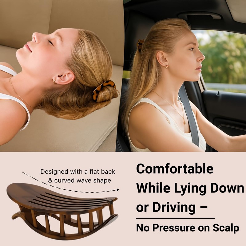 6 PCS Flat Claw Hair Clips, Curved Design in Matte,