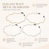 4Pc Thin Metal Headbands, Wavy Headband, Fashionable Hair Accessories for