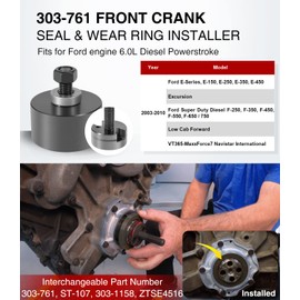 Front & Rear Seal Installer for Ford 6.0L Powerstroke - Front Crank Seal and Wear Ring Installer, Rear Crankshaft Seal & Wear Ring Installer Included, Part Number 303-761, 303-770, ZTSE4516, ZTSE4515C