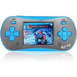 Handheld Game for Kids - FAMILY POCKET RS16 Portable Classic Controller 260 Game 2.5 inch LCD Retro Arcade Video Game System Children's Birthday Gift (Blue)