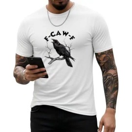Vintage Round Neck Graphic Print T-Shirts for Men Summer Fall Short SleeveColor: C19-white, Size: L