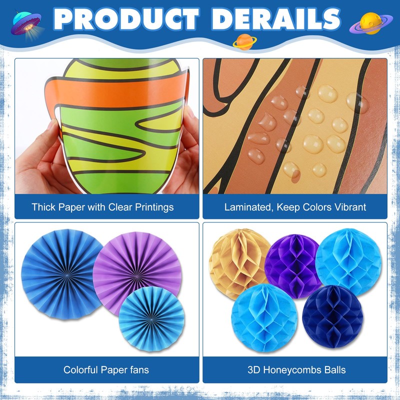 Pasimy Outer Space Birthday Bulletin Board Decorations Galaxy Space Theme