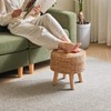 YMYNY Foot Stool Natural Seagrass Hand Weave, 12.6" Small Ottoman,