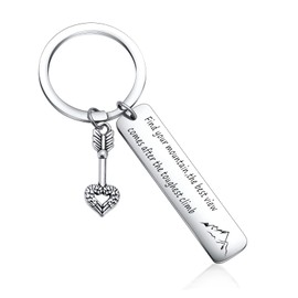Mountain Keychain Best Friend Keychain Hiker Jewelry Camping Keychain Affirmation Keychain Hiker Gift Daughter Keychain Nature Lover Keychain Outdoorsy Jewelry Motivational Keychain