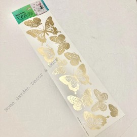 Main Street Wall Creations 11 GOLD BUTTERFLY TRANSLUCENT Wall Art Decals Appliques Stickers Peel Stick USA