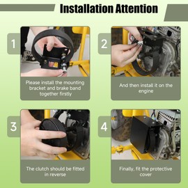CILOYU Centrifugal Mini Bike Clutch Brake Replacement for Predator 212 224cc 196cc GX200 Coleman BT200X CT200U CT200U-EX KT196 Baja Warrior MB200 Parts 4" Go Kart Brake Band Mounting Bracket Kit