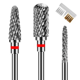 ANRUI Pack of 3 Nail Cutter Attachments, Tungsten Carbide Nail Cutter Bits for Removing Acrylic Nails, Gel Nails, Cuticles, 2.35 mm Universal Shank Size Cutter Attachments, Grinding Heads, Manicure,