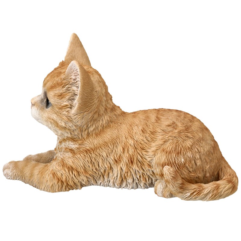 Pacific Trading Tabby Cat Lying Down Figurine 8.5 Inch