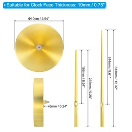 PATIKIL Clock Mechanism Replacement, 1Set Clock Mechanism Long Hands 12" 3D Clock Hands Large DIY Wall Clock 6mm Movement Shaft Motor Repair Parts Quartz Aluminium Kits Round, Gold
