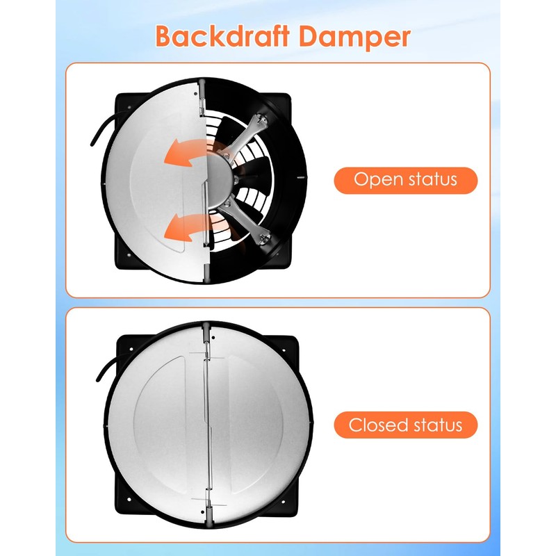 ZXWATC 10 Inch 988 CFM Exhaust Fan with 9.8 Foot