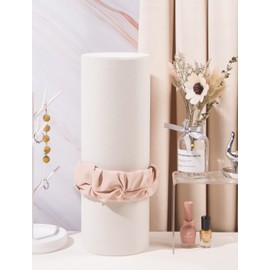 ByKen Headband Holder Organizer,Vertical Hairband Dislay Stand for Girls(Beige Velvet)