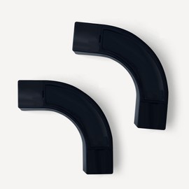 Hoeflife 90 Curved Connectors for Ceiling Curtain Track, Black 2 PCS