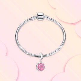 Annmors Birthday Anniversary Promotion Charm Pendant for Women Bracelets and Necklace 925 Sterling Silver, One size, Sterling Silver, Cubic Zirconia