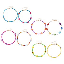 KOMBIUDA Pc Women Beaded Anklet Bracelet Set Beach Style Anklets for Women Fashion Jewelry Girls Bracelets