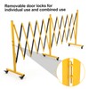 Expandable Metal Barricade, 16FT Folding Security Gate with Wheels, Retractable