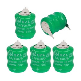 STEPMAX 5 Pack 3.6V 60mAh Ni-MH Battery for Varta 3/V60H 55608303012 PLC CNC Chip Data Power Supply 2 Pin