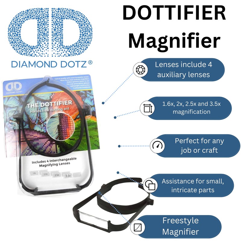 Diamond Dotz Dottifier Magnifier – Versatile Magnifying Glass Reading, Lightweight