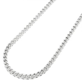 Verona Jewelers Mens 925 Sterling Silver 3MM 5.5MM Franco Chain Necklace, Square Box Link Rhodium Franco Necklace and Bracelet,925 Franco Chain for Men, Open Box Link Chain, Metal