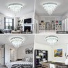 CLAIRDAI Modern Crystal Chandelier Round LED Crystal Ceiling Light Fixtures