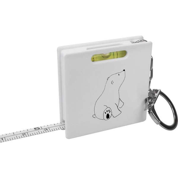 Azeeda 'Cute Sitting Polar Bear Cub' Keyring Tape Measure/Spirit Level