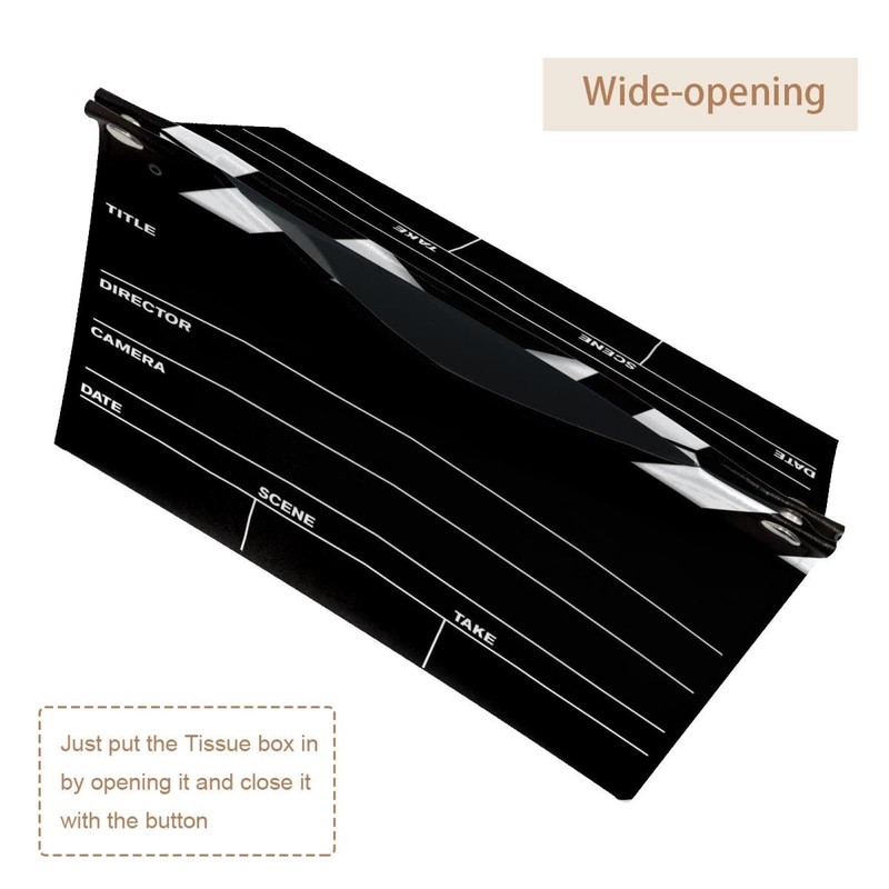 2 Pack Tissue Box Cover Holder, Movie Reel Film Board