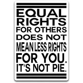 Equal Rights for Others Does Meanless Rights for You. Its Not Pie Vinyl Sticker Decal for Cars Bumper Trucks Van SUVs Window Wall Boat Cup Tumblers Laptops or Any Smooth Surface 6x5