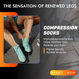 Tinojye 2 Pair Plus Size Closed Toe Compression Socks with Zipper, Compression Stockings for Overweight Women Men 15-20 mmHg