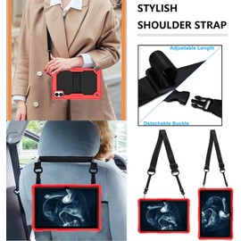 Doemoil Case for Vortex T10M PRO+ Tablet/Vortex T10M PRO Plus Tablet Kids Case Cover with Shockproof Kick Stand for Vortex T10M PRO Plus 10.1 inch Tablet (Red/Black)