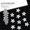 Rhinestone hair barrettes with mini flower clips