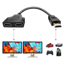 Batu HDMI Cable 1080P Male to Dual HDMI Female Multimedia Interface HDMI Splitter Adapter for 1 to 2 Way HDMI HD LED LCD TV