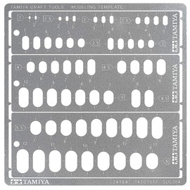 Tamiya 74154 Craft Tool Series No. 154 Modeling Template (Oval Round, 0.04 - 0.2 inches (1 - 6 mm) Plastic Model Tools