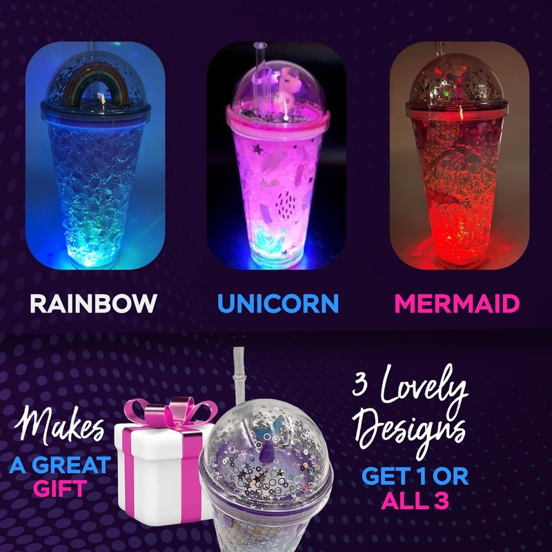 Unicorn LED Light Up Cup with Straw - 16oz Tumbler