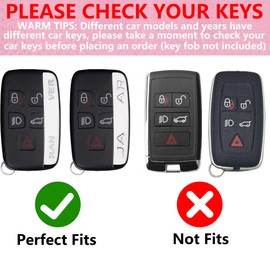 Simocky for Land Rover Key Fob Cover with Heart Keychain for Women, Compatible with Range Rover Evoque Sport Velar Land Rover Discovery Jaguar F-Pace F-Type XE XEL XF XFL XJ (5 Buttons-Gold)