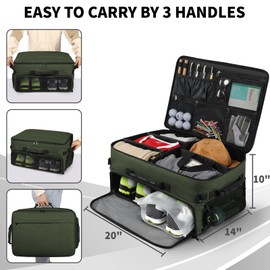 Kopduki Golf Trunk Organizer Storage with Separate Compartment for 2 Pair Shoes Up to US Mens 15, Golf Car Locker Organizer for Balls, Tees, Clothes, Gloves, Accessories