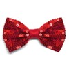 Adjustable 12cm red sequin bow tie in neat display box.